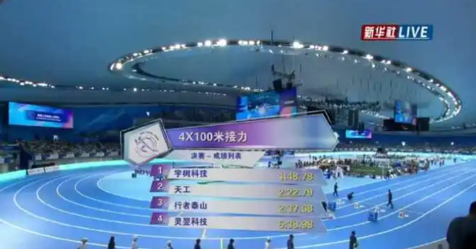 濟(jì)南造“行者泰山”人形機(jī)器人4×100接力決賽獲第三名！